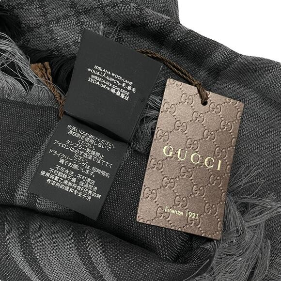 NEW Gucci GG Guccissima Monogram Surviee Scarf in Black - Picture 8 of 9